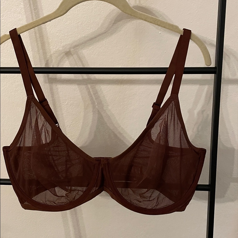 SKIMS Chocolate Sheer Underwire Bra